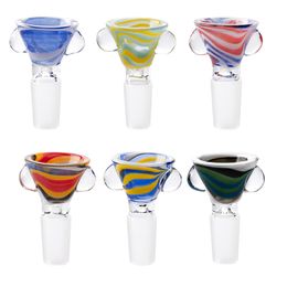 Headshop888 G093 Smoking Pipe Accessory Glass Bowl Wig Wag 14mm 19mm Male Glass Water Bong Heady Wide Bore Bowls