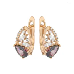 Dangle Earrings 2024 Trend Drop For Women Christmas Gift Natural Zircon Hollow Wedding Unusual Luxury Quality Jewelry