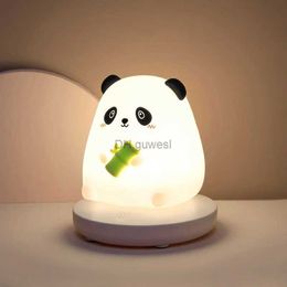 Night Lights LED Night Iights For Children Animal Pig Rabbit Silicone lamp Touch Sensor Dimmable Child Holiday YQ240207