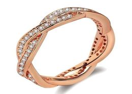 OMHXZJ Whole European Band Rings Fashion Woman Man Party Wedding Gift White Zircon 14KT Rose Gold Whites Gold Ring RR7905286854