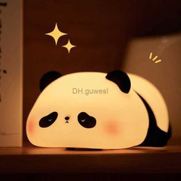 Night Lights Christmas Baby Panda Soft Silicone Night Light Timer Colour Changing Night Lamp Children Decoration Mum Nursing YQ240207