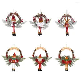 Decorative Flowers Christmas Wooden Hanging Garland Multifunctional Santa Berry Artificial Festival Theme For Holiday Indoor Outdoor Decor