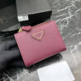 Fashion Wallets Coin Purses Bag Luxury Designer Wallet Purse For Women Men Card Holder Triangle Brand Casual Cardholder Black Navy With Box AA3