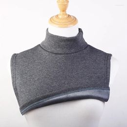Bow Ties Women Men Velvet Warm Fake Collar Detachable Half-high Neck Warmer False Pullover Turtleneck Sweater