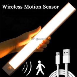 Night Lights PIR Motion Sensor LED Under Lamp Dimmable Night Light Stairs Closet Room Aisle Tube Bar Detector Bulb YQ240207