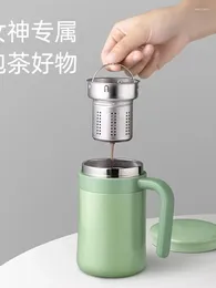 Water Bottles Office Insulated Cup Male And Female Stainless Steel Coffee Mug Handle High Aesthetic Value Tea Making