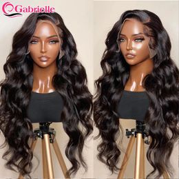 Gabrielle 136 134 Lace Front Wig Human Hair Body Wave Glueless Pre Cut 55 Closure Wigs Raw Indian Natural 240127