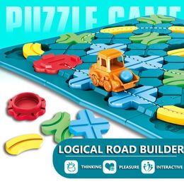 Kids Road Maze Montessori Logical Builder Game Assembly Building Puzzle Learning Education Toys For Children 240131