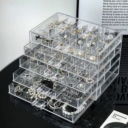 317279120 Grids Earring Earbuds Storage Boxes Acrylic Jewellery Organiser Stackable Nail Art Diamond Display Stand Drawer 240125