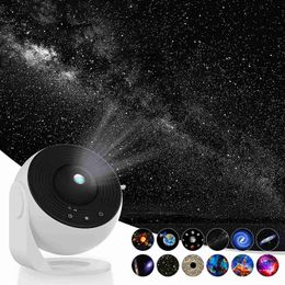 Night Lights NEW 13 In 1 Planetarium Galaxy Starry Sky Night Light HD Star Aurora Projection Lamp For Kids Home Party Decor YQ240207