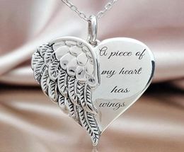 20pcs lots New Hearts I Have A Pair of Wings Necklace Pendant Creative Angel Wings Lettering Necklaces for Women T6615793579459135
