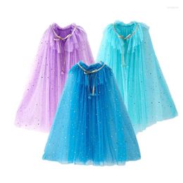 Coat Princess Glitter Multicolor Sequins Shawl Shiny Girl Fairy Cape Cloak Christmas Costume Party Halloween Kids Clothes