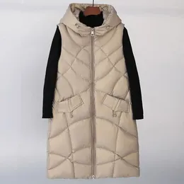 Women's Vests Autumn Winter Vest Jacket 2024 Down Cotton Hooded Sleeveless Parkas Loose Female Casual Waistcoat Outwear Ladies Tops