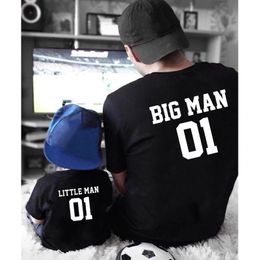 Tshirts BIG MAN 01 LITTER Tshirt Family Matching Clothes Father and Son cotton Look Baby boy Kids short 240122