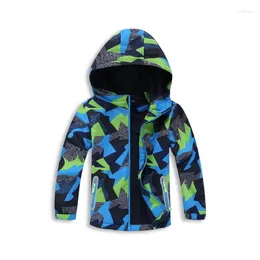 Outdoor Jackets Children Camping Skiing Windbreaker Clothes Winter Fleece Softshell Boy Girl Compass Waterproof Kids Sports Hiking Coat