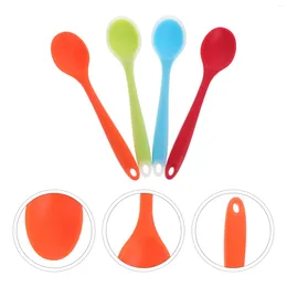 Spoons 4 Pcs Silicone Spoon Flatware Portable Rice Kitchen Supplies Household Multipurpose Silica Gel Soup Child Serving