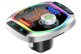 Car Bluetooth 5.0 FM Transmitter Wireless Handsfree o Receiver Auto MP3 Player 2.1A Dual USB Fast Charger Car Accessories1822850