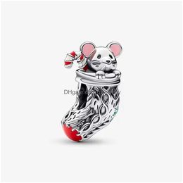 Charms 925 Sterling Sier Christmas Mouse And Reindeer Charm Set Fit Original European Bracelet Fashion Women Halloween Jewelry Drop Dhbwu