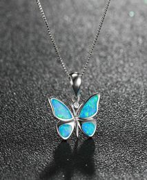 Wild Life Animals Jewelry Fire Opal Butterfly Pendant In 925 Sterling Silver Womens Necklace For Gift1812729