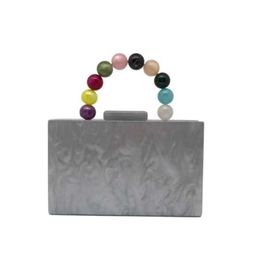 Fashionable beaded acrylic dinner bag, trendy and explosive women's wrist handbag, formal dress, hard box bag 240207