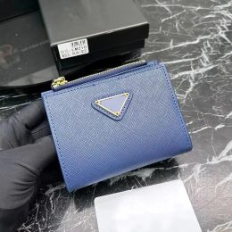 Fashion Wallets Coin Purses Bag Luxury Designer Wallet Purse For Women Men Card Holder Triangle Brand Casual Cardholder Black Navy With Box AA2