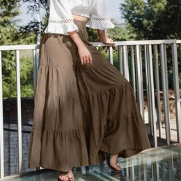 Women's Pants Skirt Breathable Easy-cleaning Sliced Craft Women Wide Leg Trousers Layered Premium