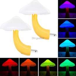 Night Lights LED Night Light Plug in Lamp 7-Color Changing Mushroom Light Sensor Night Lights for Adults Kids NightLight YQ240207