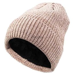 Beanie/Skull Caps Drop Shipping High Quality Male Winter Ski Thick Warm Fur Beanies Adult Hiphop Skullies Big Head Man Plus Size Knitted Hat Cap YQ240207