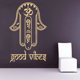Hamsa Wall Decals Fatima Hand Good Vibes Sticker Yoga Decal Bedroom Decor 240127