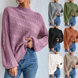 Women's Sweaters Sweater For Women Turtleneck Pullover Long Sleeve Knit Jumper Tops Woman