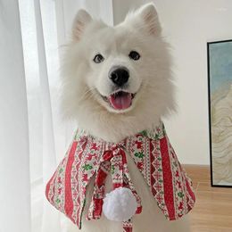 Dog Apparel Cloak Reversible Christmas Pet Cape Winter Shawl Cute Print Scarf Costume Accessories