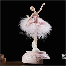 Novelty Items Ballerina Music Box Dancing Girl N Lake Carousel With Feather For Birthday Gift Wedding Lovely 210319 Drop Delivery Ho Dht9I