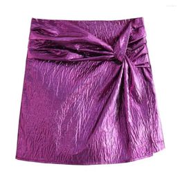 Women's Pants Women Autumn Winter Mini Skort High Waist Knot Pleated Shorts Skirt Solid Colour Elegant Woman Short Streetwear