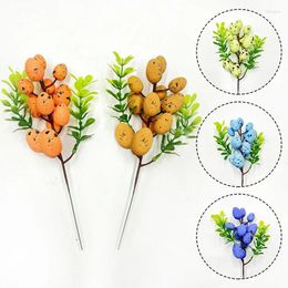 Decorative Flowers 1Pc Colourful Easter Egg Tree Branches Fake Plant DIY Painting Foam Eggs Ornaments For Happy Party Decorations Supplies