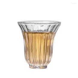 Wine Glasses 50ml Petals Glass Tea Tasting Cup Transparent Thickened Single Mini Glassware High Borosilicate Tumbler