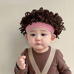 Ball Caps Fashion Kids Baby Wig Cap Autumn Winter Explosion Head Boy Girl Beanies Bonnets Lovely Concave Shape Funny Curly Hair