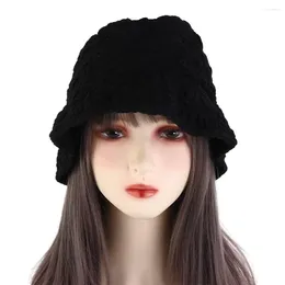 Berets Thin Seersucker Printing For Women Girl Pure Colour Caps Cloth Sunscreen Hat Basin Bucket Korean Style Cap Sun