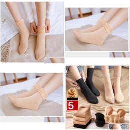 Socks Hosiery Autumn And Winter Warm Middle Tube Snow Unisex Thick Sports Women For Customer Payment Drop Delivery Apparel Underwe Dhgl1