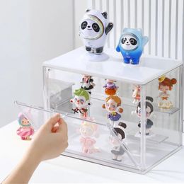 1pc Three Layer Acrylic Display Rack Transparent Ladder Handmade Anime Car Model Blind Box Storage Box Jewelry Sorting Box 240130