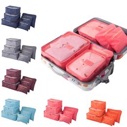 Travel Storage Bag Set for Clothes Tidy Organizer Wardrobe Suitcase Pouch Case Shoes Packing Cube 240119