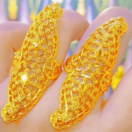 Dubai 24K Gold Plated Hollow Out Women's Ring Wedding Party Fashion Item YY10208 240119
