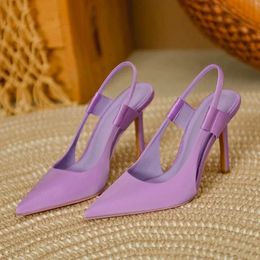 Summer Brand Womens Slingback Shoes Pointed Toe Slip on Sandals for Women Thin High Heel Ladies Elegant Pumps 240123