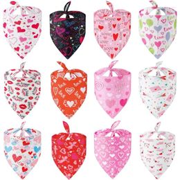 Dog Apparel Bandanas Valentine's Day Pet Supplies Washable Puppy Saliva Towel Cute Print Cat Bandana Scarf Chihuahua Accessories