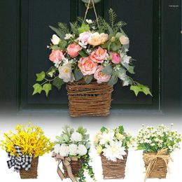 Decorative Flowers Artificial Flower Party Decoration Simulation Valentine's Day Wedding Wall Hanging Basket Orchid Fake