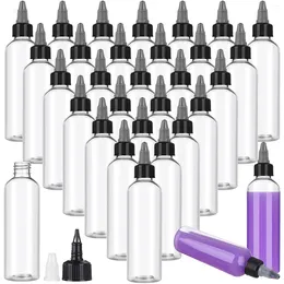 Storage Bottles 50 Pcs Plastic Squeeze With Twist Top Caps Clear Dispensing 4 Oz 120ml Dropper Empty Liquid Containers