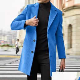 Men'S Jackets Mens In Men Slim Winter Coat Lapel Collar Long Sleeve Padded Leather Jacket Vintage Thicken Windbreaker Big And Drop D Dhanc