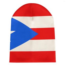 Berets Nation Puerto Rico Flag Country Knitted Hat For Men Women Boys Unisex Winter Autumn Beanie Cap Warm Bonnet