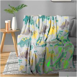 Blankets Dinosaur Luminous Blanket Childrens Birthday Bedroom Mermaid Butterfly Toy Soft Comfortable Magic Gift 230824 Drop Delivery Otycb