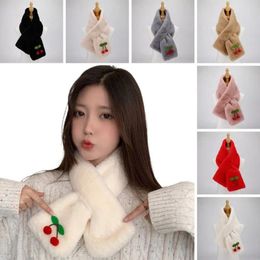 Scarves Adult Children Neck Warmer Bib Warm Cover Thermal Autumn Winter Fleece Scarf Snood Cowl Tube