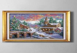 Winter , WESTERN Cross Stitch kit,needlework Set embroidery Counted Printed on canvas DMC 11CT 14CT ,winter Scenery Home wall Decor3768754